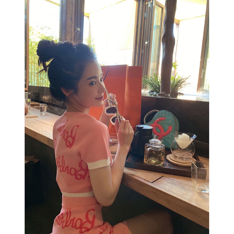 Bộ Áo Dệt Kim + Chân Váy Xinh Xắn Theo Phong Cách Mùa Hè Dành Cho Nữ set đồ nữ  tao bao