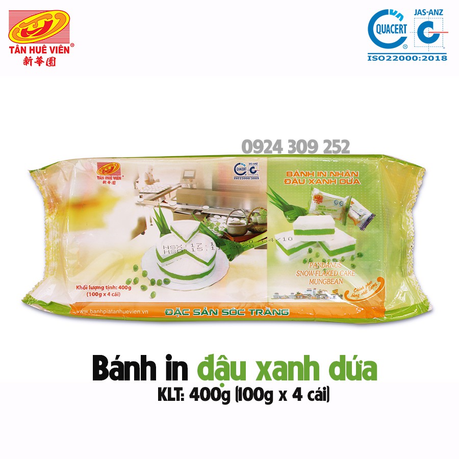 Bánh in nhân dứa Tân Huê Viên ( 400g x 4 cái)