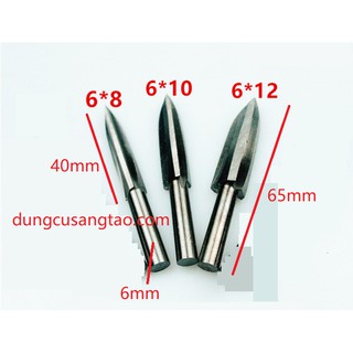 Đầu khắc gỗ trục 6mm - 3 khía - Kiểu 2