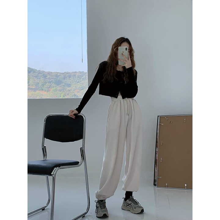 Quần Jogger Jordan nam nữ Mee - Quần ống rộng Unisex mặc 2 dáng rút dây bo gấu và suông, chất nỉ da cá mềm mịn