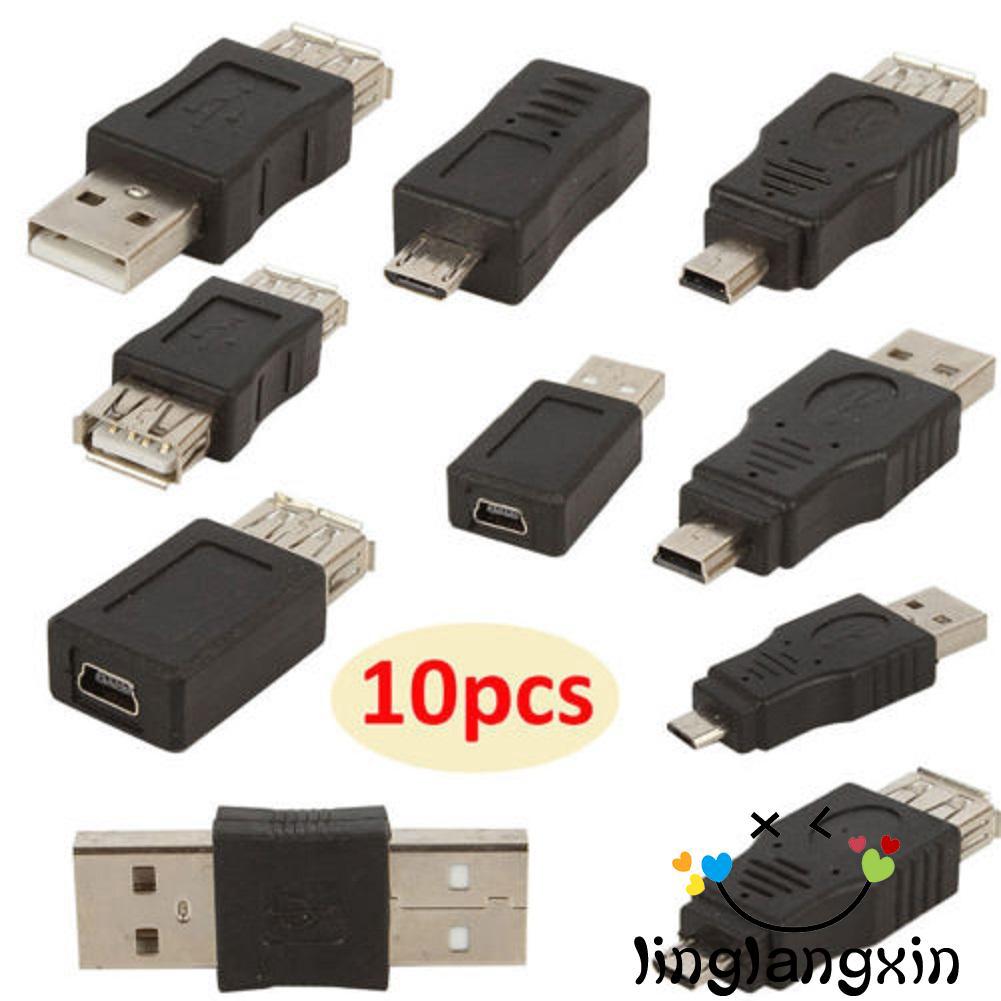 Bộ 10 đầu chuyển đổi cổng USB OTG sang Micro USB đa năng tiện lợi