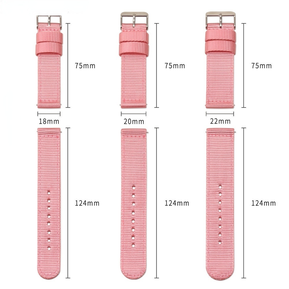 Dây Đeo Tay Bằng Vải Canvas 18mm 20mm 22mm 24mm Dành Cho Đồng Hồ Thông Minh Samsung Galaxy Active 2 40mm 44mm Gear S2 S3 Huawei