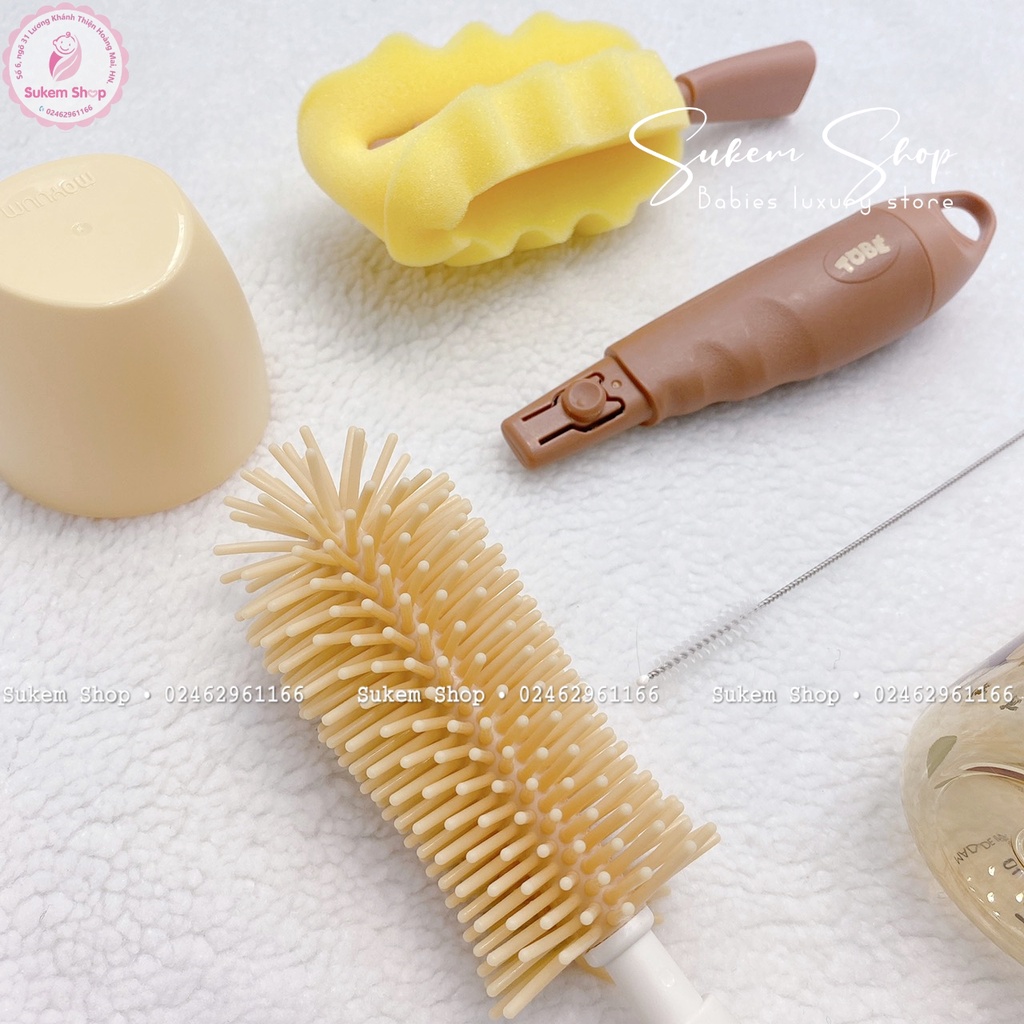 Bộ Cọ Bình Sữa Silicone Tobé 5 Chi Tiết Thuận Tiện Cho Mẹ, Tiện lợi Cho Bé