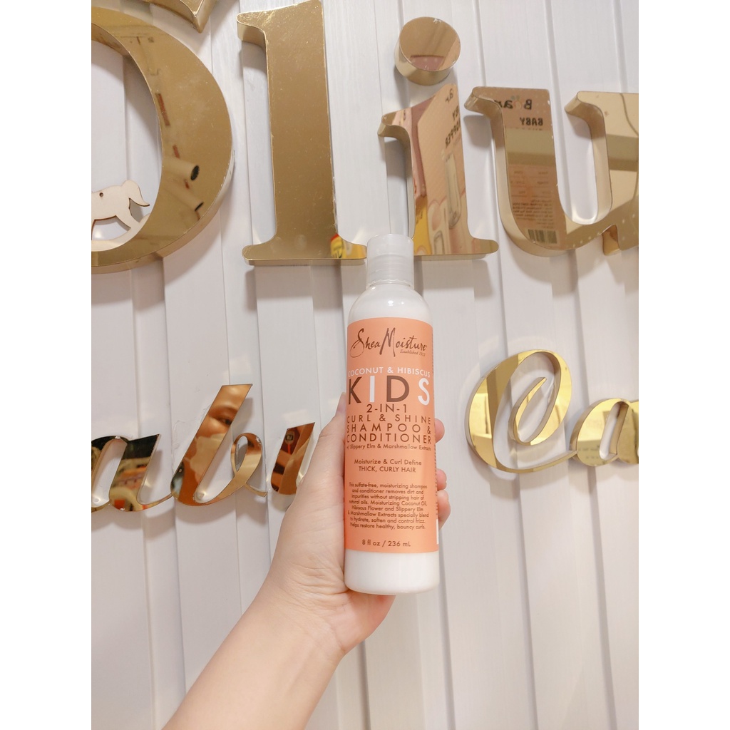 Dầu gội Shea Moisture Coconut&amp;Hibiscus Kids 2in1_bung seal