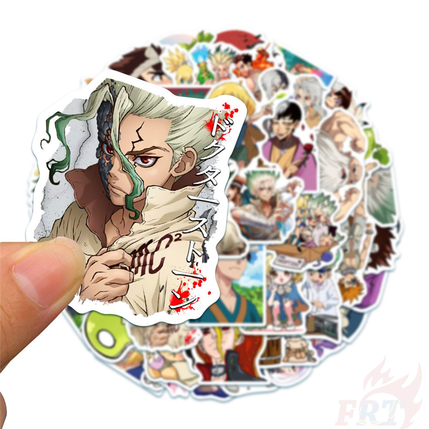 Bộ 50 miếng hình dán chống thấm nước họa tiết dr.stone anime ishigami senkuu chủ đề số 04