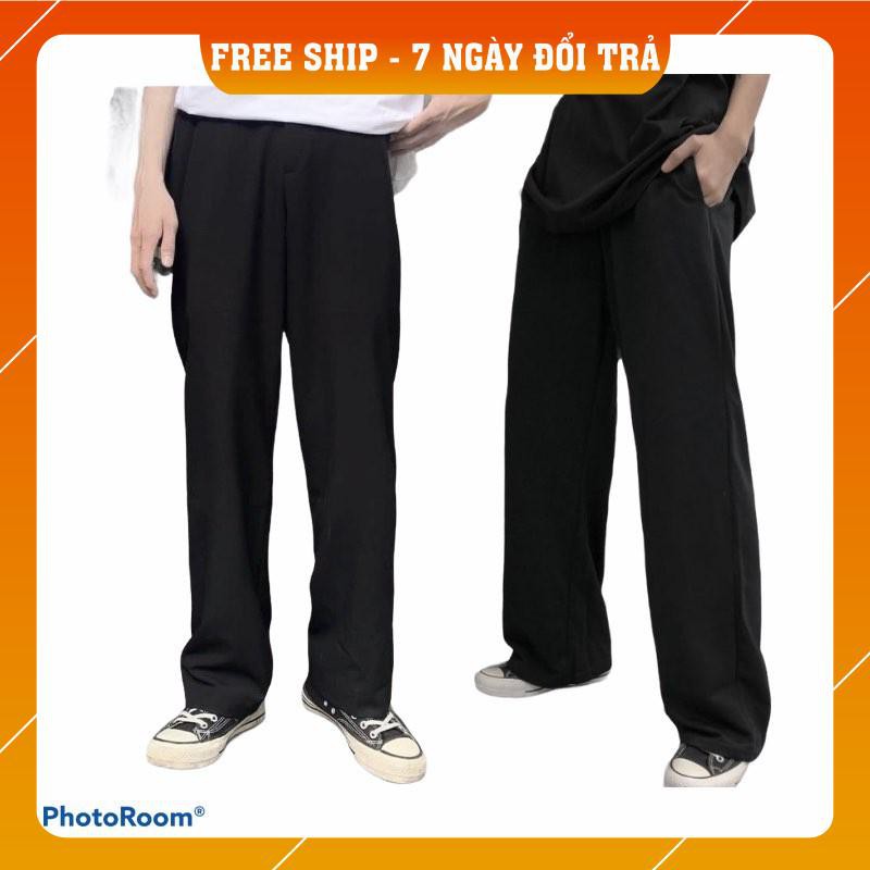 Quần tây Ống Rộng Co Giãn Lưng cao UNISEX nam nữ ulzzang | BigBuy360 - bigbuy360.vn