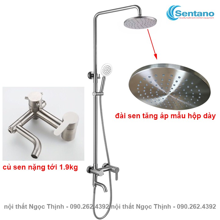 [HÀNG PLUS LOẠI 1] Sen Cây Tắm Nóng Lạnh Sentano Plus STN104 INOX 304 Hàng đúc dày và chắc chắn