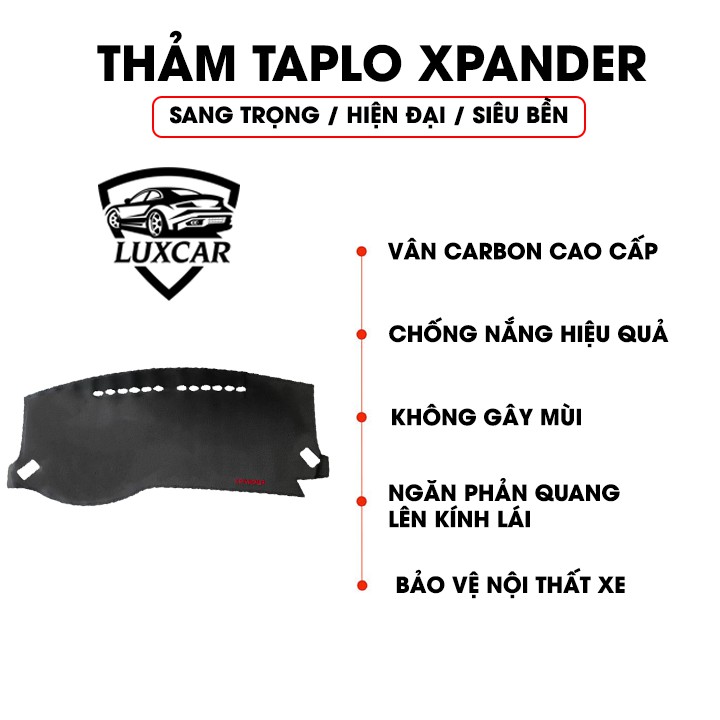 Thảm Taplo Da Carbon MITSUBISHI XPANDER - Chống nóng, bảo vệ Taplo LUXCAR