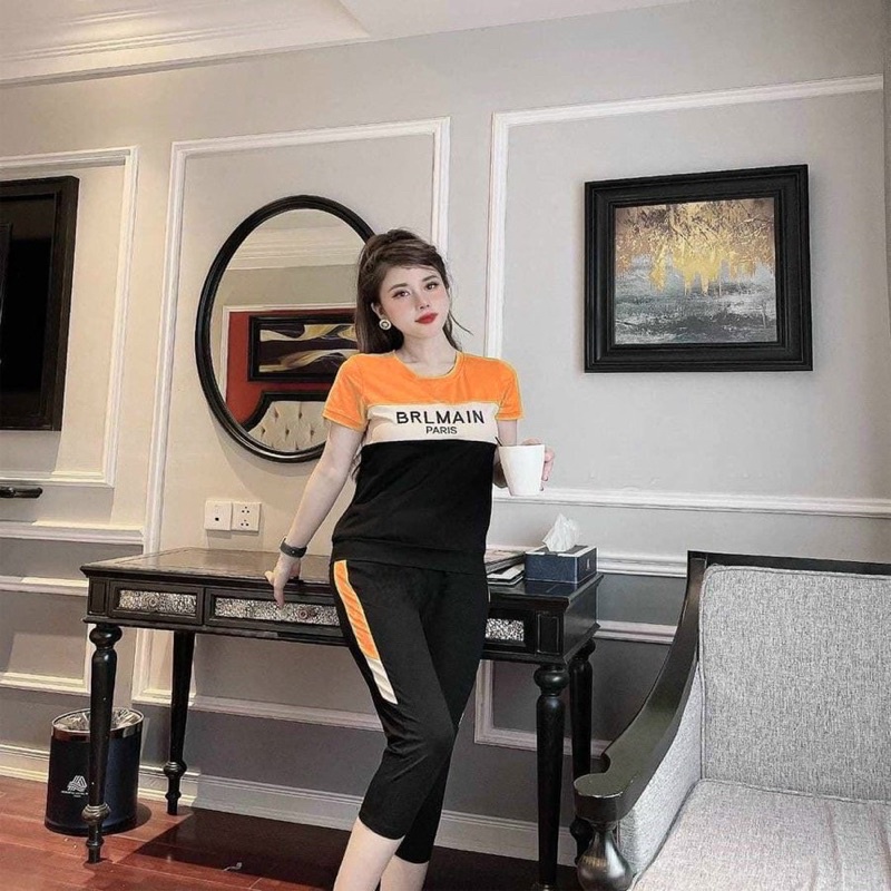 Đồ bộ nữ mặc nhà thun co giản, set đồ bộ nữ thun cotton dễ thương, đồ ngủ nữ bigsize kiểu dáng thể thao bigsize 45-85kg