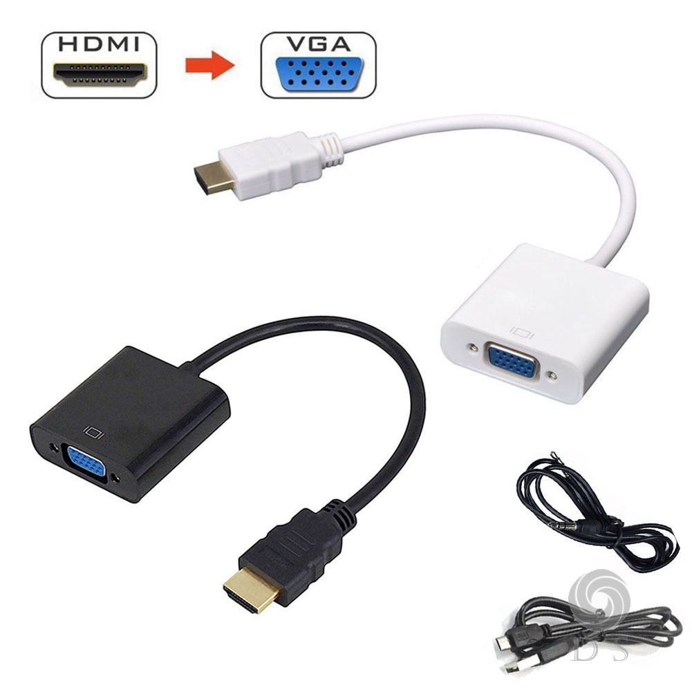 Bộ Chuyển Đổi 1080P Hdmi Sang Vga Kèm Dây Cáp Âm Thanh Cho Hdtv Pc