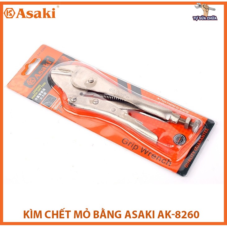 Kìm chết mỏ bằng chính hãng ASAKI AK-8260 7inch 180mm