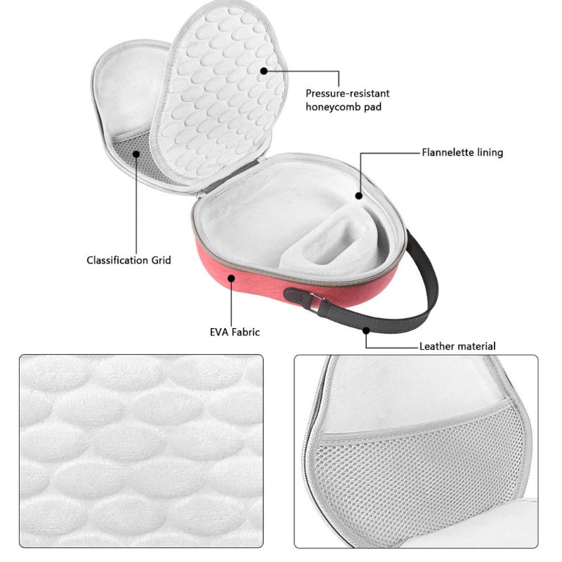 Túi bảo vệ tai nghe có 2 nắp bọc bằng silicon tiện dụng thích hợp cho Airpods Max