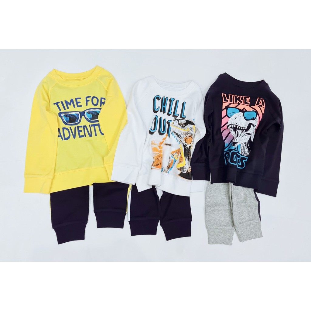 Set Đồ Bộ Dài Hình Gap Cho Bé Trai MINTSCLOSET