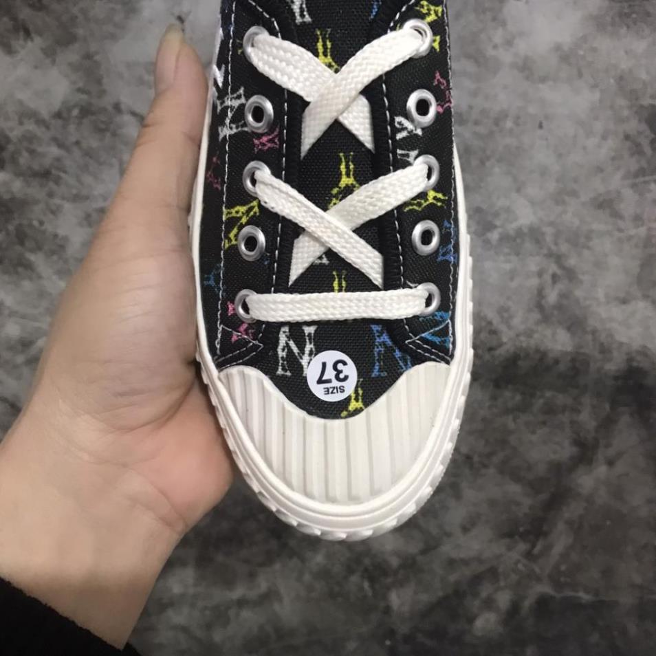 Giày lười Sục MLB ny đạp gót màu Đen hoạ tiết thể thao sneaker Hot Trend [Full box, Full bill]