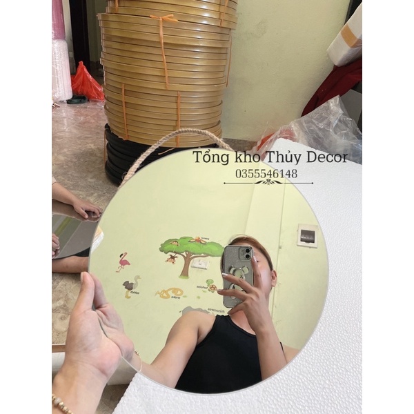 Gương treo dây đay Decor 30cm 𝐇𝐀̀𝐍𝐆 𝐇𝐎𝐓 gương treo tường đơn giản mà xinh