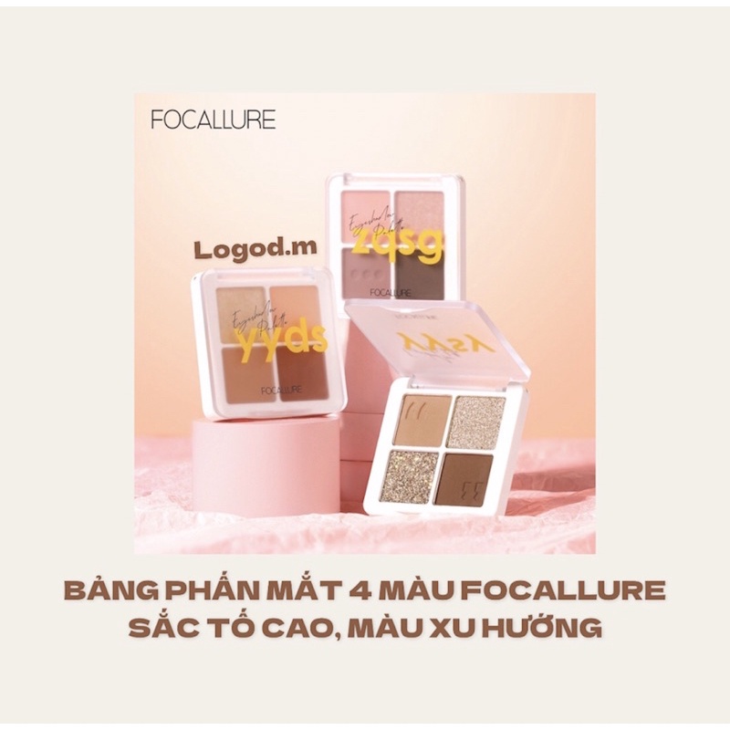 🎀SĂN SALE🎀Bảng Phấn Mắt 4 Ô FOCALLURE Sắc Tố Cao, Màu Xu Hướng - Logod.m