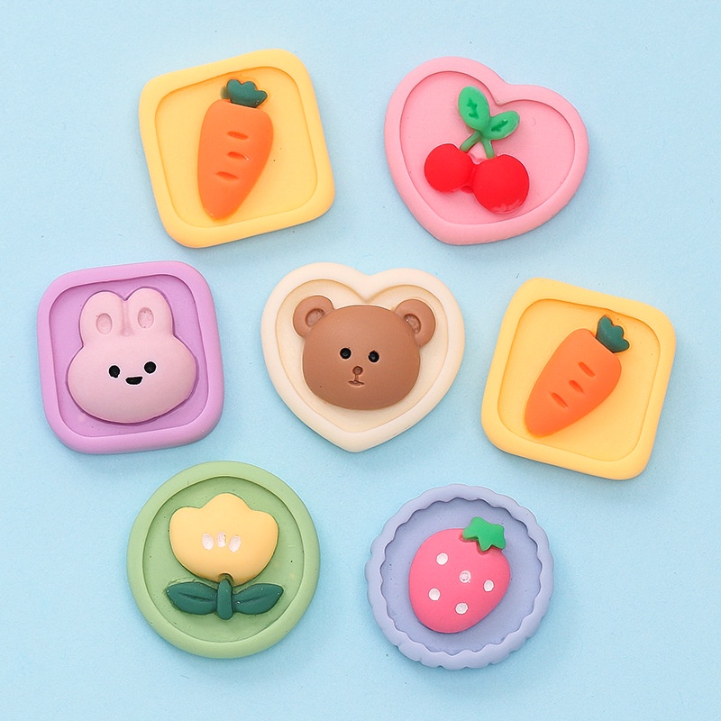 Set 10 Phụ Kiện Trang Trí Ốp Điện Thoại Hình Động Vật Dễ Thương