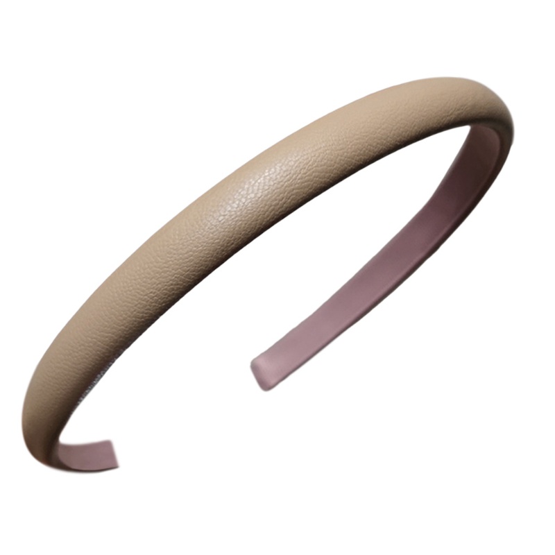 Băng Đô Cài Tóc Giả Da Màu Trơn Phong Cách Vintage Đơn Giản Cho Nữ