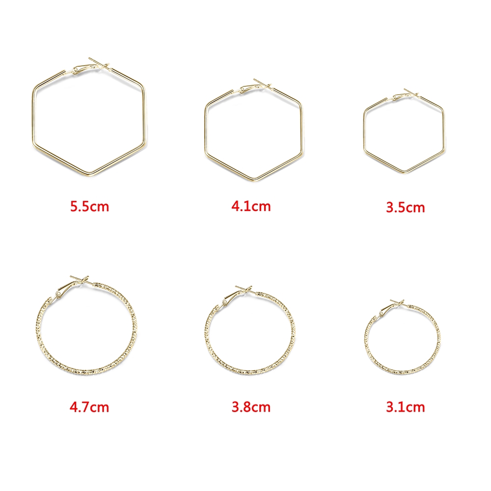Bộ 6 đôi bông tai nữ dạng hình học đầy cá tính