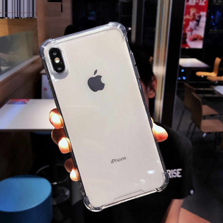 Ốp Lưng Chống Sốc Silicone Trong Suốt Ốp Lưng Điện Thoại iPhone XS XR XS Max 8 7 6 6S 6S Plus Trong Suốt Bảo Vệ Da Tay