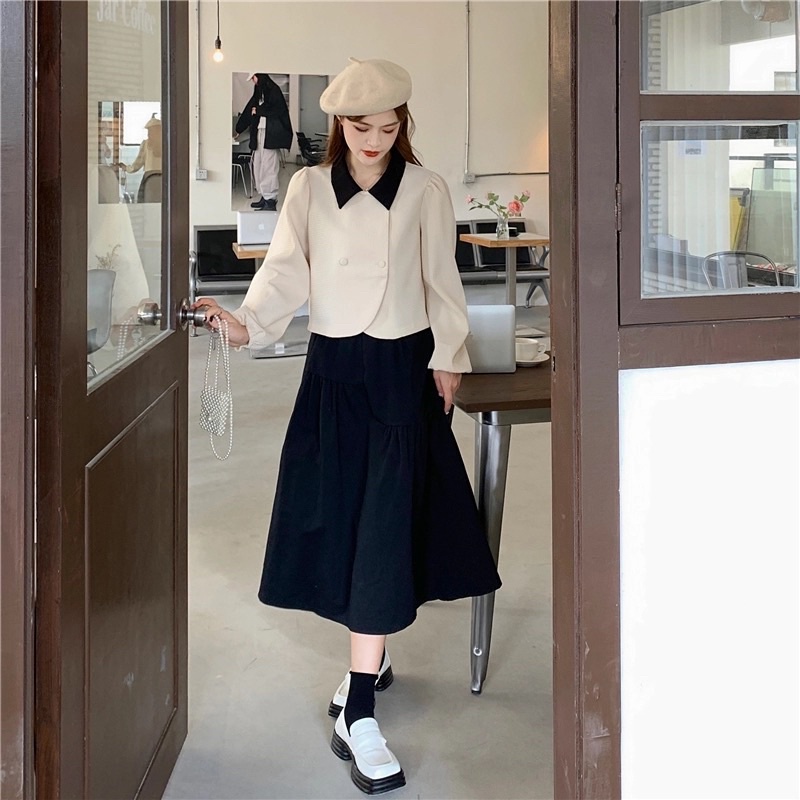 Áo khoác dài tay mùa thu chất xốp cao cấp
