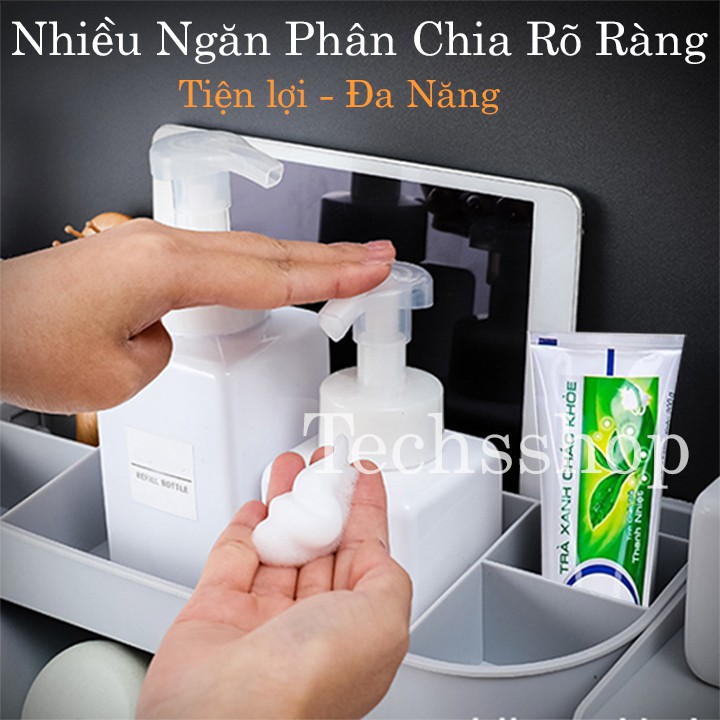 Kệ Để Bàn Chải Kem Đánh Răng Đa Năng 8in1 Renai Ra-829C Có Hộp Đựng Giấy Vệ Sinh - Loại 3 cốc, 4 cốc