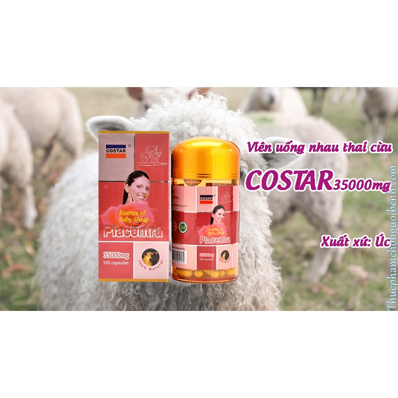 Nhau thai cừu Úc Costar 35000mg - điều hòa nội tiết, giảm nám - tàn nhang