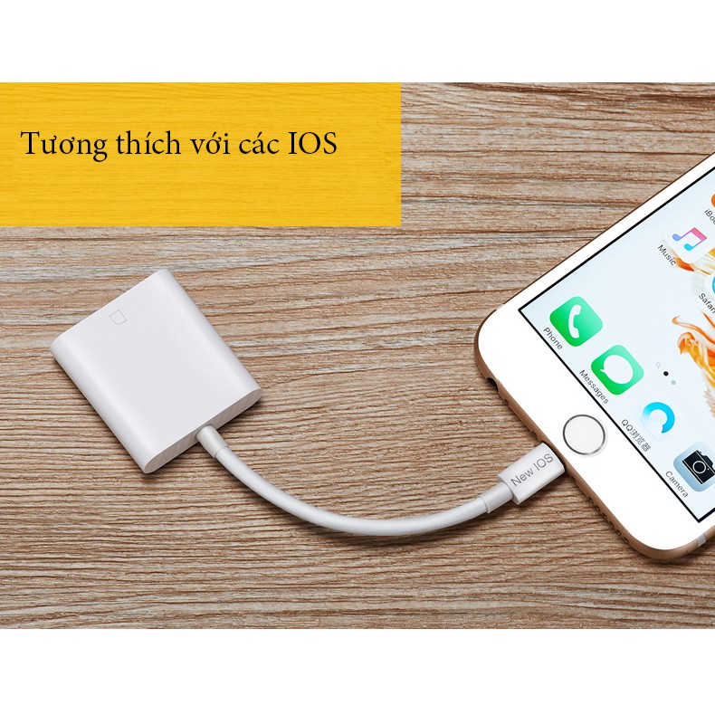 [Freeship toàn quốc từ 50k] Thiết bị đọc thẻ nhớ SD cho iphone ipad cổng lighting