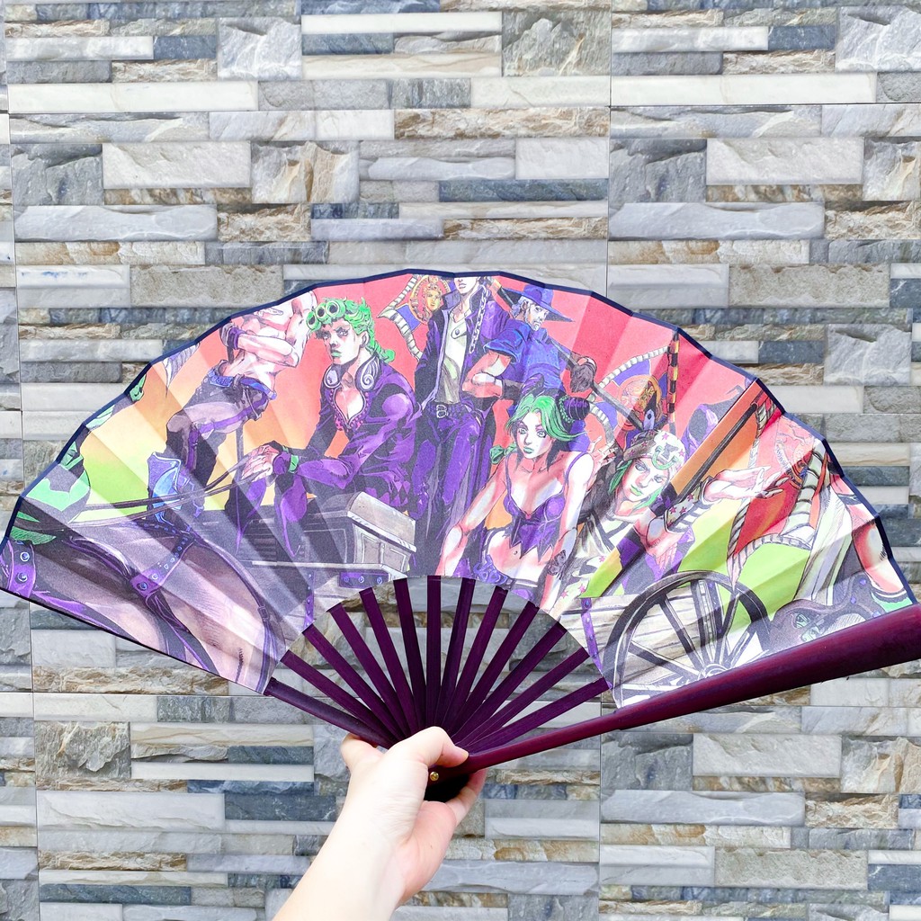 Quạt xếp cầm tay nan 31 in hình JoJo's Bizarre Adventure Cuộc Phiêu Lưu Bí Ẩn anime chibi xinh xắn