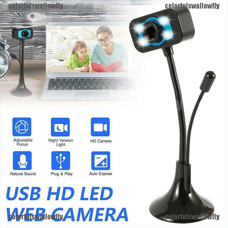 Colorfulswallowfly HD Computer Webcam Online Classes Video Live Broadcast Digital Camera microphone CSF