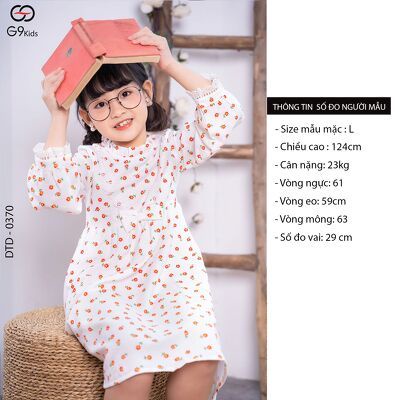Đầm tay dài  0370 G9moza với chất liệu Kate tạo phong cách Đến trường, đi chơi Xinh xắn, đáng yêu