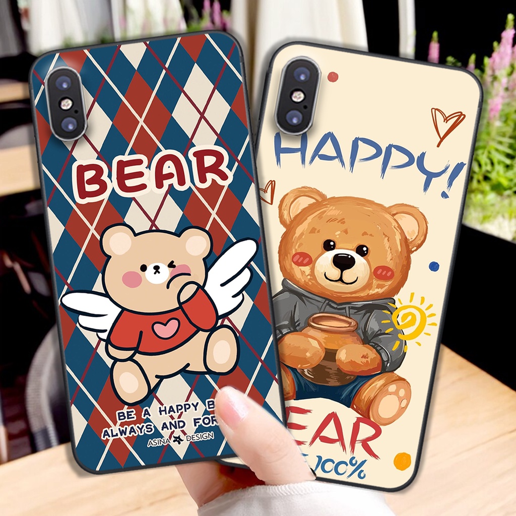 ỐP LƯNG ĐIỆN THOẠI IPHONE X/XS-IPHONE XR-IPHONE XS MAX cute gấu phá cách cực đẹp