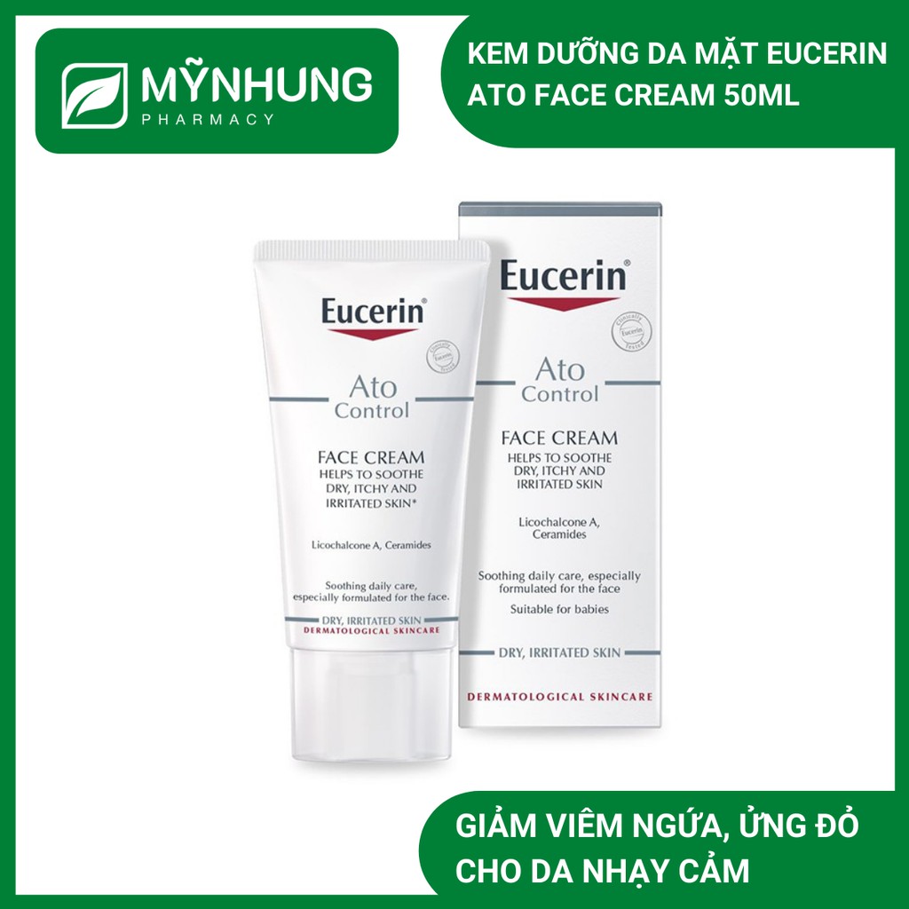 Eucerin AtoControl Face Cream – Kem dưỡng da mặt giảm viêm ngứa, ửng đỏ dành cho da khô nhạy cảm – 50ml