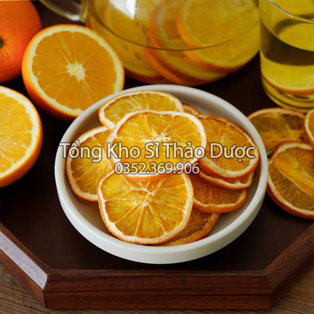 Cam vàng sấy khô 1kg (Cam vàng thái lát, trà cam quế thơm miệng)