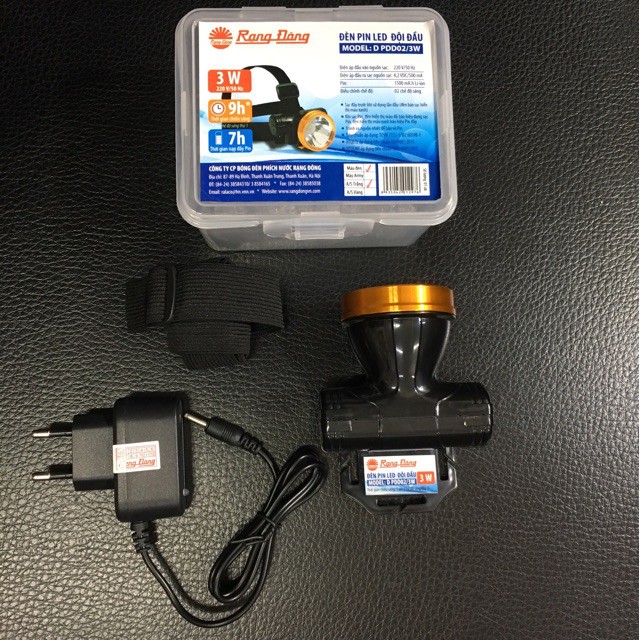 ĐÈN ĐỘI ĐẦU LED SẠC RẠNG ĐÔNG 3W