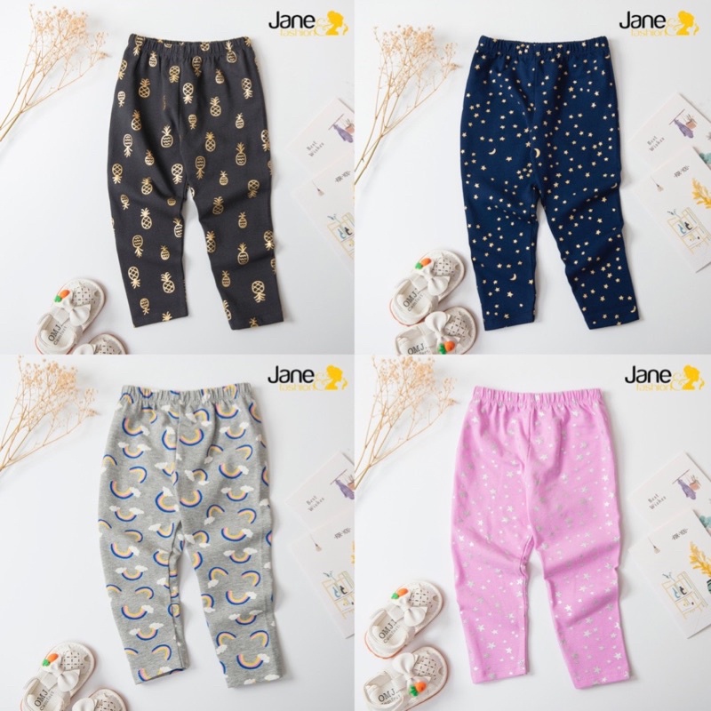 Quần legging cotton co giãn 4 chiều bé gái mềm 9-22kg
