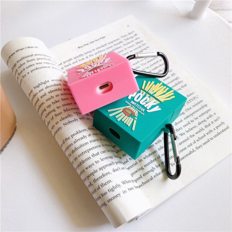 AirPods Case hộp bánh Pocky Dâu hoặc Matcha cho AirPods 1/2/Pro - Pink Planet