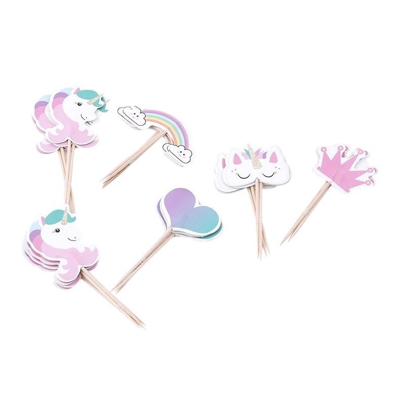 Set 24 tăm trang trí bánh kem hoạ tiết người kì lân