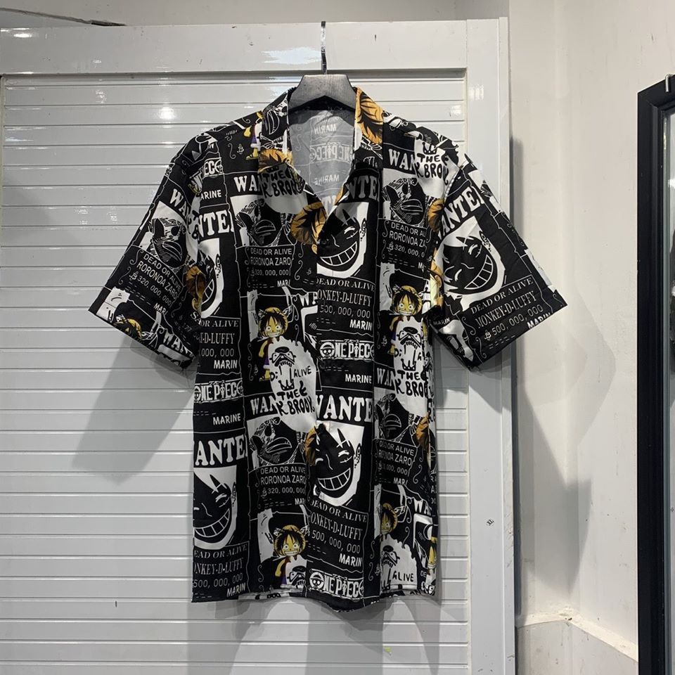 Áo sơ mi vải lụa không nhăn One Piece Luffy || Hany Shop | BigBuy360 - bigbuy360.vn