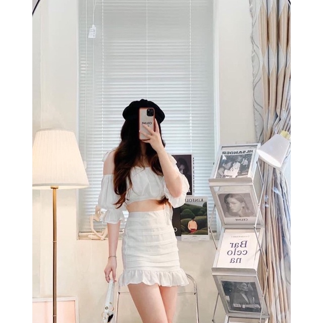 FANCES SET ( Set áo croptop kiểu + chân váy ôm body )