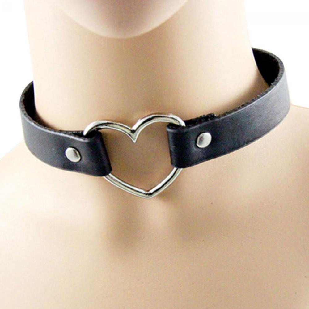 Vòng cổ choker bằng da đính đinh tán kiểu Gothic