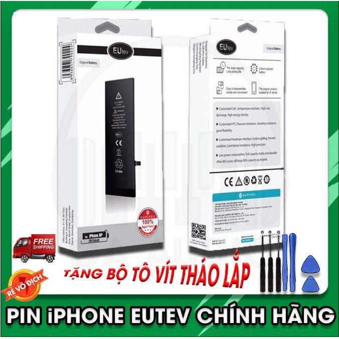 Trọn bộ pin iPhone EUTEV kèm tool tháo máy 💗FREE SHIP💗Bảo hành chính hãng