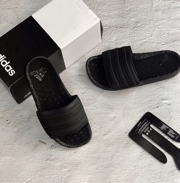 Dép Nam Quai Ngang Thể Thao Adilette Boost Đen-Trắng