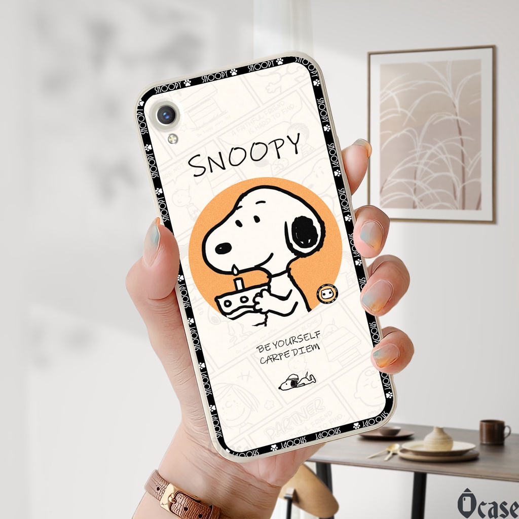 Ốp lưng Vivo Y91c / Y90 / Y1s / X21 / X23 in hình chú chó dễ thương cạnh viền vuông có bảo vệ camera