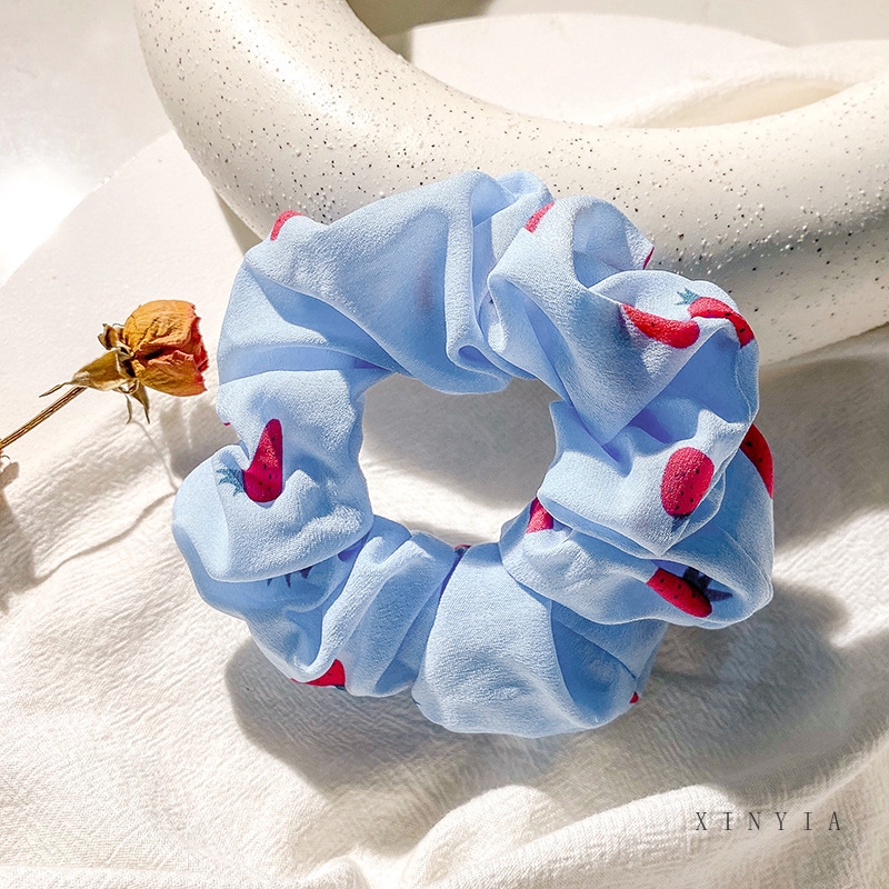 Dây Cột Tóc Đuôi Ngựa Đính Quả Dâu Tây Đơn Giản Ngọt Ngào Cho Nữ