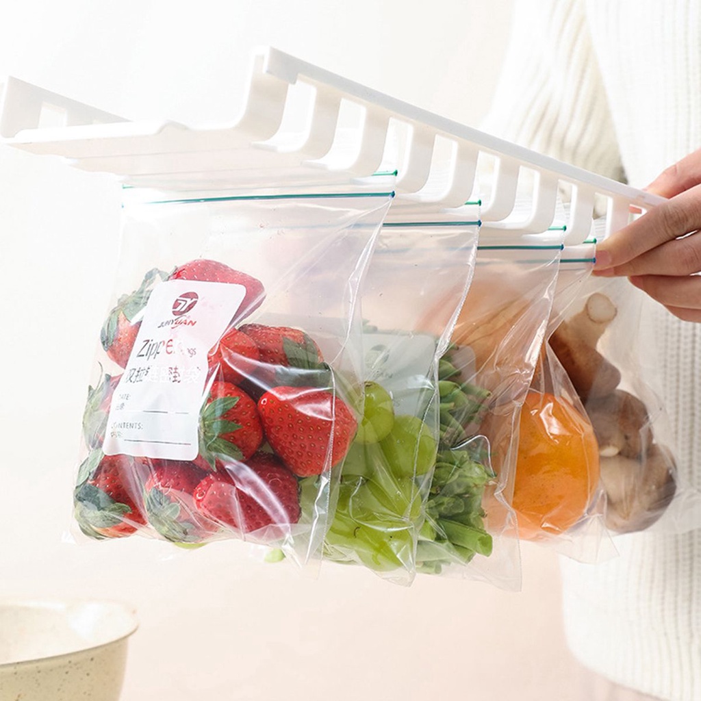 YIYU TYLER1 Kitchen Zipper Bag Clip Refrigerator Storage Organizer Slide Rail Tray Telescopic Hanging Fresh-keeping Bag Stretchable Home Fridge Drawer/Multicolor