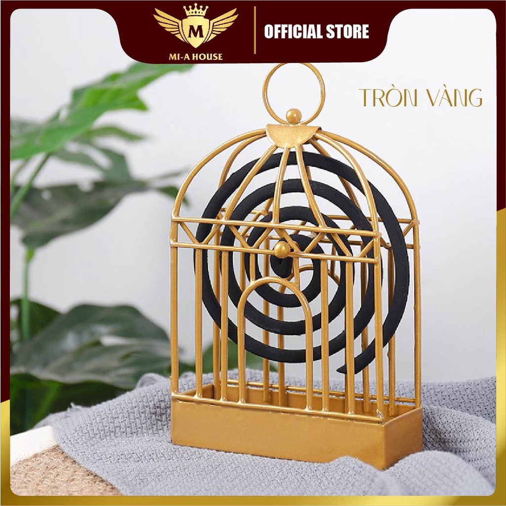 Đế đốt nhang muỗi hình lồng chim – Lồng treo hương bắt muỗi