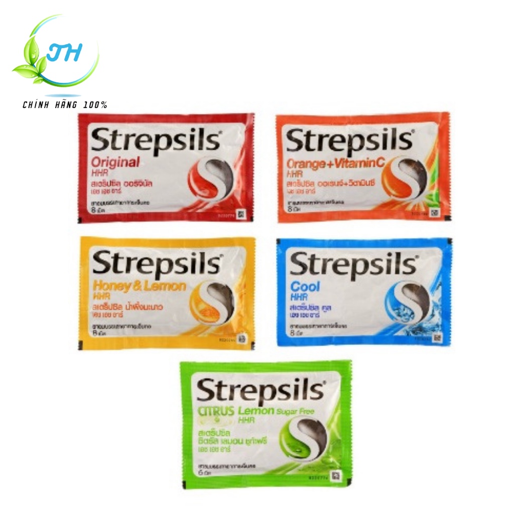 Kẹo ngậm đau họng Strepsils- Gói 2 viên (nhiều loại)