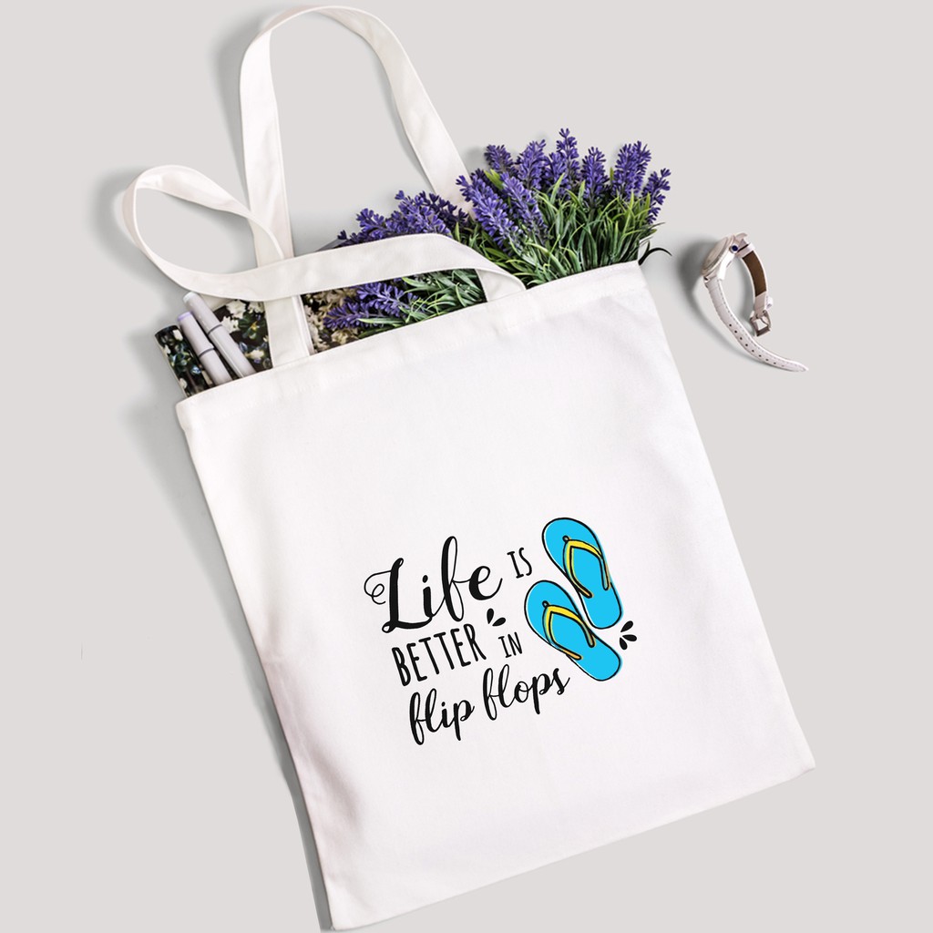 Túi Tote Canvas Du Lịch Thời Trang - Túi Vải Đeo Vai Basic mã TA036