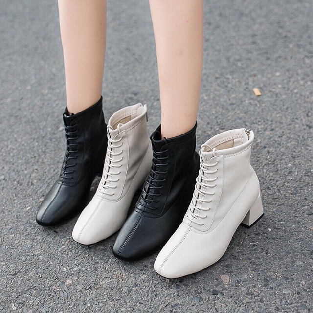 Boot da gót vuông buộc dây cá tính | BigBuy360 - bigbuy360.vn